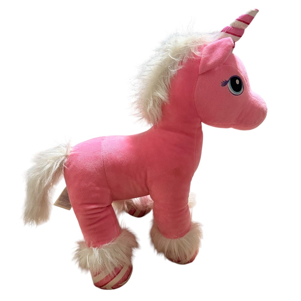 Build-A-Bear Workshop Pink Unicorn Plush Stuffed Animal White Mane Sparkle Hoove